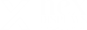 Nex displays white logo